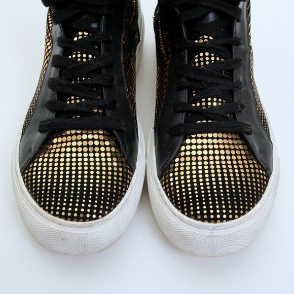Red Dragon Fly Goldtone Embellishments High Top in Gold Black Women Size 10 - Picture 9 of 16